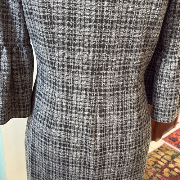 Ralph Lauren  Dress  Midi  Crew neck 3/4 sleeves  black/gray plaid  stretch NWOT - Picture 13 of 16